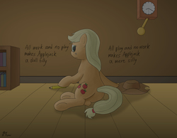 Size: 6642x5149 | Tagged: safe, artist:mkogwheel, applejack, g4, absurd resolution, dark, depressed, female, solo