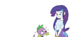 Size: 600x308 | Tagged: safe, artist:ponut_joe, rarity, spike, oc, oc:ponut joe, dog, equestria girls, g4, :o, animal abuse, animated, baseball bat, bedroom eyes, breasts, explicit source, female, gif, impacted face, implied interspecies, implied shipping, implied sparity, implied straight, male, simple background, smiling, spike the dog, spikeabuse, straight, twinkle in the sky, white background, why, wide eyes