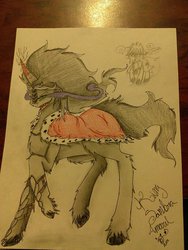 Size: 1024x1365 | Tagged: safe, artist:maskedmother, king sombra, g4, male, solo, traditional art