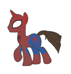 Size: 2772x2912 | Tagged: safe, artist:edcom02, artist:softybases, pony, unicorn, amazing spider man 2, crossover, high res, male, marvel, peter parker, ponified, simple background, solo, spider-man, transparent background