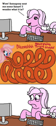 Size: 640x1440 | Tagged: safe, artist:captainchomp, lickety-split, earth pony, pony, g1, comic, computer, female, long tongue, mare, solo, tongue out