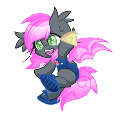 Size: 2190x2063 | Tagged: safe, artist:starlightlore, oc, oc only, oc:heartbeat, bat pony, pony, australia, fairy bread, heart eyes, high res, sandals, simple background, solo, transparent background, wingding eyes
