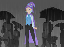 Size: 7033x5222 | Tagged: safe, artist:drewdini, trixie, human, g4, absurd resolution, humanized, rain