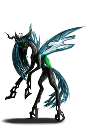 Size: 1200x1600 | Tagged: safe, artist:sirmaril, queen chrysalis, changeling, changeling queen, g4, crown, female, jewelry, regalia, solo