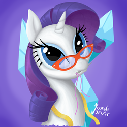 Size: 2000x2000 | Tagged: safe, artist:jorichi, rarity, pony, unicorn, g4, bust, digital art, female, glasses, high res, solo