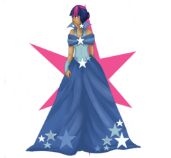 Size: 1300x1200 | Tagged: safe, artist:luviedube, twilight sparkle, human, g4, clothes, cutie mark, dark skin, dress, female, gala dress, humanized, moderate dark skin, solo