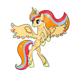 Size: 1200x1200 | Tagged: safe, artist:cwossie, oc, oc only, oc:avaya ridatrane, alicorn, pony, alicorn oc, princess, rainbow power, rainbow power-ified, solo