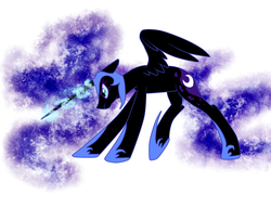 Size: 1280x985 | Tagged: safe, artist:llulabeee, nightmare moon, alicorn, pony, g4, female, mare, simple background, solo, white background