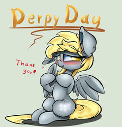 Size: 2400x2500 | Tagged: safe, artist:madacon, derpy hooves, pegasus, pony, g4, blushing, derpy day, derpy day 2015, female, high res, mare, solo