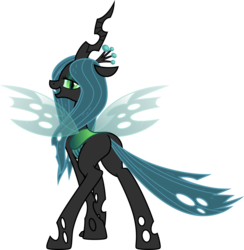 Size: 4000x4093 | Tagged: safe, artist:jeatz-axl, artist:kp-shadowsquirrel, artist:kp-shadowsquirrel edits, queen chrysalis, changeling, changeling queen, g4, .svg available, bugbutt, butt, chrysalass, female, looking at you, looking back, plot, simple background, solo, stupid sexy chrysalis, transparent background, vector