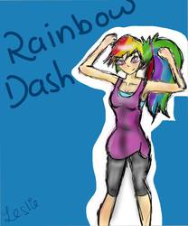 Size: 750x901 | Tagged: safe, artist:thenisaywhat, rainbow dash, human, g4, female, humanized, solo