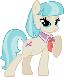 Size: 4964x6000 | Tagged: safe, artist:slb94, coco pommel, g4, absurd resolution, bedroom eyes, female, rarity pose, simple background, smug, solo, transparent background, vector