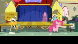 Size: 600x339 | Tagged: safe, artist:tiarawhy, pinkie pie, snails, snips, pony, g4, animated, clothes, crossdressing, fan game, game, maid, pointy ponies, ponk quest
