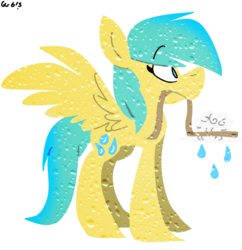 Size: 1024x1060 | Tagged: safe, artist:dizzee-toaster, sunshower raindrops, g4, cloud, female, mouth hold, rain, simple background, solo, transparent background