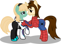 Size: 10331x7500 | Tagged: safe, artist:mactavish1996, artist:zoevulpez, oc, absurd resolution, clothes, costume, crossover, gwen stacy, male, marvel, peter parker, simple background, spider-gwen, spider-man, spider-woman, spiders and magic iv: the fall of spider-mane, spiders and magic: rise of spider-mane, transparent background, vector