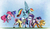 Size: 2500x1444 | Tagged: safe, artist:ncmares, applejack, fluttershy, pinkie pie, rainbow dash, rarity, twilight sparkle, alicorn, pony, g4, american football, andrew luck, butt, derp, female, helmet, indianapolis colts, mane six, mare, nfl, plot, super bowl, super bowl xlix, throwing things at fluttershy, twilight sparkle (alicorn)