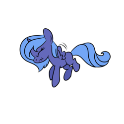 Size: 1000x1000 | Tagged: safe, artist:starlightgem2803, princess luna, g4, eyes closed, female, filly, flying, simple background, solo, transparent background, wavy mouth, woona