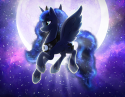 Size: 3858x3000 | Tagged: safe, artist:fidzfox, artist:light262, artist:lummh, princess luna, alicorn, pony, g4, collaboration, constellation, female, flying, high res, moon, solo
