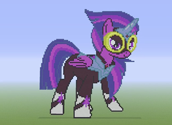 Size: 1280x928 | Tagged: safe, twilight sparkle, alicorn, pony, g4, power ponies (episode), female, mare, masked matter-horn costume, minecraft, minecraft pixel art, pixel art, power ponies, twilight sparkle (alicorn)