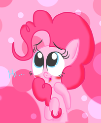 Size: 531x647 | Tagged: safe, artist:mr-degration, pinkie pie, earth pony, pony, g4, blushing, cute, dialogue, diapinkes, female, mare, nervous, open mouth, shy, tugging