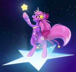 Size: 1200x1141 | Tagged: safe, artist:skjolty, oc, oc only, pony, bipedal, cute, solo, stars, tangible heavenly object