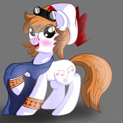 Size: 2048x2048 | Tagged: safe, artist:scartrixx, pony, clothes, cornet, cute, hat, high res, ponified, rhapsody: a musical adventure, scarf, solo, weapons-grade cute