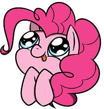 Size: 210x221 | Tagged: safe, artist:wrathmo, pinkie pie, g4, :p, cute, female, looking up, smiling, solo, tongue out