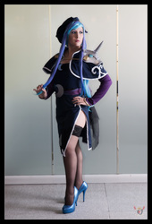 Size: 1600x2350 | Tagged: safe, artist:10thmuse, princess luna, human, g4, clothes, cosplay, high heels, irl, irl human, photo, stockings