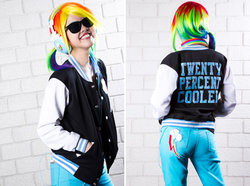 Size: 900x671 | Tagged: safe, artist:patdes, rainbow dash, human, g4, cosplay, irl, irl human, photo