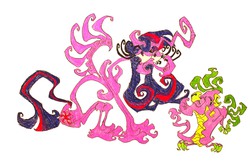 Size: 4038x2694 | Tagged: safe, artist:shmelluloidstudios, spike, twilight sparkle, alicorn, pony, g4, female, mare, twilight sparkle (alicorn)