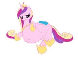 Size: 1807x1315 | Tagged: safe, artist:calorie, princess cadance, g4, belly, female, pregnant, solo