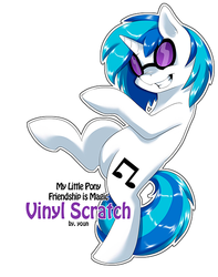 Size: 500x633 | Tagged: safe, artist:yoonny92, dj pon-3, vinyl scratch, g4, female, solo