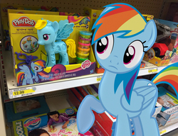 Size: 3139x2411 | Tagged: safe, artist:anxet, artist:greenmachine987, rainbow dash, g4, high res, irl, photo, play doh, ponies in real life, store, toy, vector, wal-mart