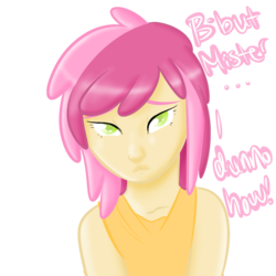 Size: 1000x1000 | Tagged: safe, artist:tentacuddles, ruby pinch, human, ask pinchy, g4, ask, humanized, simple background, solo, transparent background, tumblr