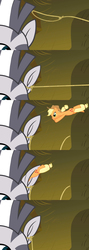 Size: 960x2700 | Tagged: safe, artist:dtkraus, edit, edited screencap, screencap, applejack, zecora, earth pony, pony, zebra, bridle gossip, g4, appletini, ear, lasso, micro, orifice invasion, vore, wat