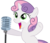 Size: 7000x6000 | Tagged: safe, artist:dasprid, sweetie belle, pony, unicorn, bloom & gloom, g4, my little pony: friendship is magic, absurd resolution, bipedal, female, hoof hold, it didn't happen, it's happening, microphone, open mouth, simple background, singing, smiling, solo, svg, transparent background, vector