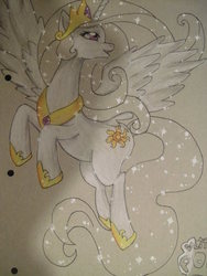 Size: 3456x4608 | Tagged: safe, artist:mayu890, princess celestia, g4, female, solo, traditional art