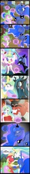 Size: 900x5120 | Tagged: safe, artist:coltsteelstallion, big macintosh, lord tirek, nightmare moon, princess celestia, princess luna, queen chrysalis, spike, earth pony, pony, comic:a love letter, g4, celestimac, comic, elements of harmony, engrish, imminent rape, male, shipping, stallion, straight, this will end in pregnancy, this will end in tears, this will not end well, tower of pimps