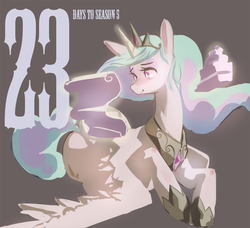 Size: 800x728 | Tagged: safe, artist:tc, princess celestia, g4, cake, countdown, female, scroll, solo