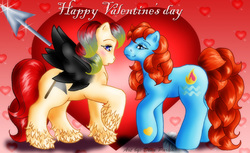 Size: 653x400 | Tagged: safe, artist:flyingpony, waterfire, oc, g3, canon x oc, valentine's day