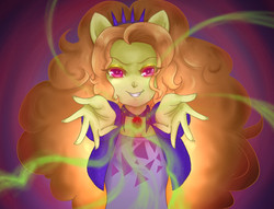 Size: 858x654 | Tagged: safe, artist:rockleeofthesand, adagio dazzle, equestria girls, g4, my little pony equestria girls: rainbow rocks, female, looking at you, ponied up, pony ears, reaching, solo