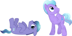 Size: 5998x3000 | Tagged: safe, artist:chainchomp2, rubinstein, crystal pony, earth pony, pony, g4, absurd resolution, comparison, duality, floppy ears, legs in air, looking at you, male, on back, sad, simple background, solo, stallion, transparent background, vector