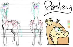 Size: 1280x822 | Tagged: safe, artist:nobody, oc, oc only, oc:paisley, giraffe, reference sheet