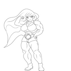 Size: 1280x1280 | Tagged: safe, artist:mad'n evil, princess celestia, human, g4, big breasts, breasts, busty princess celestia, clothes, female, flexing, huge breasts, humanized, lineart, monochrome, muscles, princess musclestia, shorts, solo, workout outfit