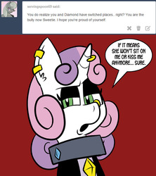 Size: 576x648 | Tagged: safe, artist:pembroke, diamond tiara, sweetie belle, g4, chubby diamond, meanie belle