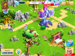 Size: 1024x768 | Tagged: safe, gameloft, applejack, cup cake, dj pon-3, marble pie, maud pie, pinkie pie, rarity, vinyl scratch, g4, golden oaks library, ponyville, twilight's castle, wat