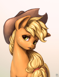 Size: 1460x1888 | Tagged: safe, artist:mrs1989, applejack, g4, female, looking at you, solo