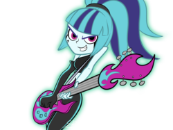 Size: 5238x3913 | Tagged: safe, artist:xxxsketchbookxxx, sonata dusk, equestria girls, g4, crossover, danny phantom, ember mclain, female, guitar, simple background, solo, transparent background, vector