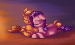 Size: 2000x1200 | Tagged: safe, artist:verulence, applejack, rarity, g4, female, lesbian, ship:rarijack, shipping