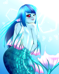 Size: 2400x3000 | Tagged: safe, artist:idky-hannahfu, sonata dusk, siren, equestria girls, g4, female, high res, solo, underwater